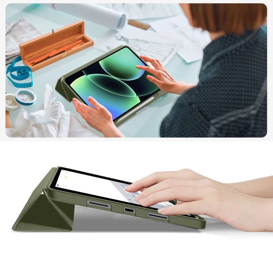 Etui Tech-Protect SmartCase Pen na Xiaomi Pad 11.2" - oliwkowe