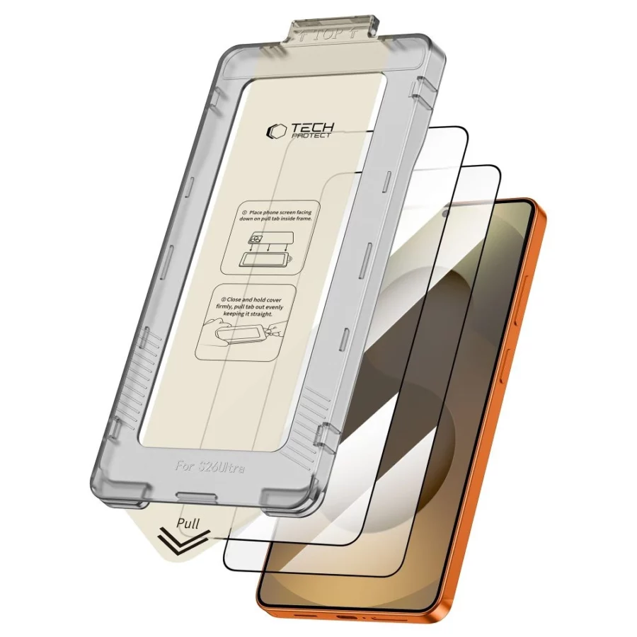 Szkło hartowane Tech-Protect Quick Set+ 2-Pack na Samsung Galaxy S26 Ultra - czarne