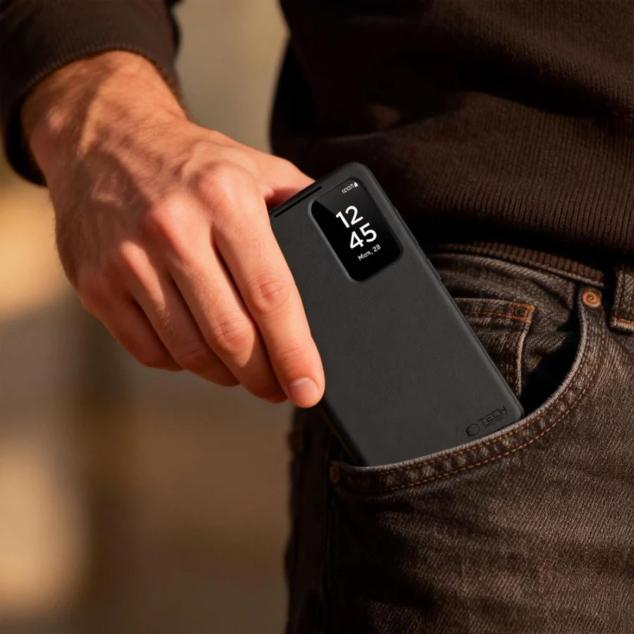 Etui Tech-Protect Smart Wallet na Samsung Galaxy A57 5G - czarne matowe