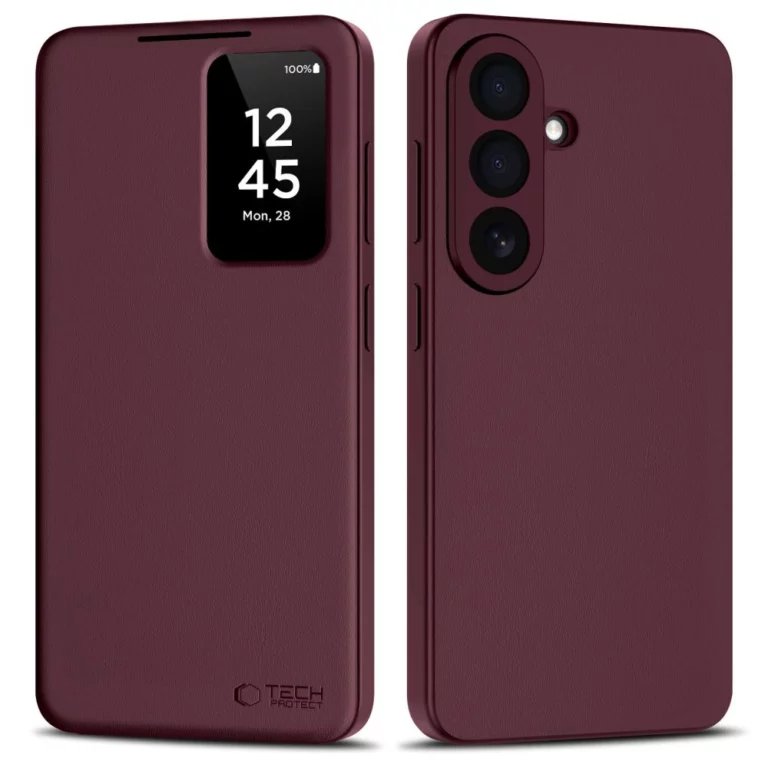 Etui Tech-Protect Smart Wallet na Samsung Galaxy A57 5G - bordowe