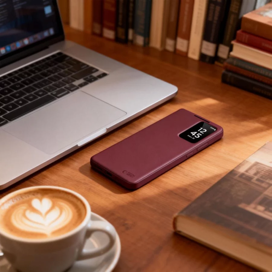 Etui Tech-Protect Smart Wallet na Samsung Galaxy A57 5G - bordowe
