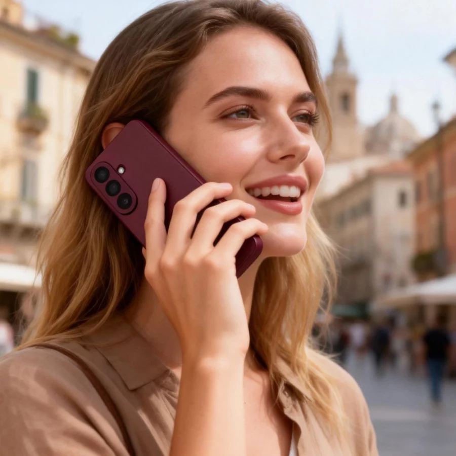 Etui Tech-Protect Smart Wallet na Samsung Galaxy A57 5G - bordowe