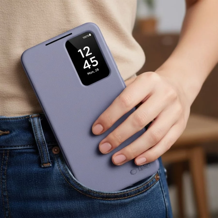 Etui Tech-Protect Smart Wallet na Samsung Galaxy A57 5G - fioletowe