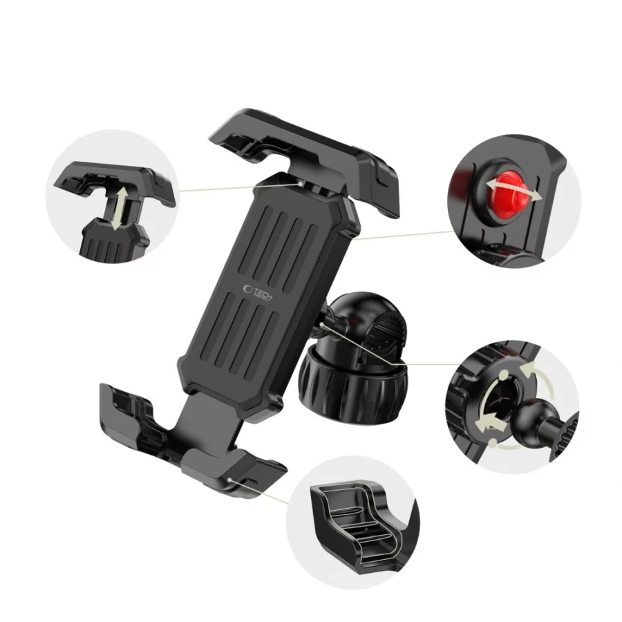 Uchwyt Tech-Protect V6 na kierownicę - czarny
