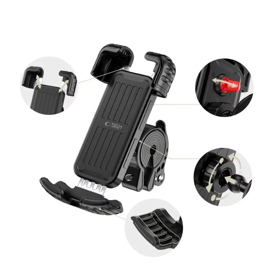 Uchwyt Tech-Protect V7 na kierownicę - czarny