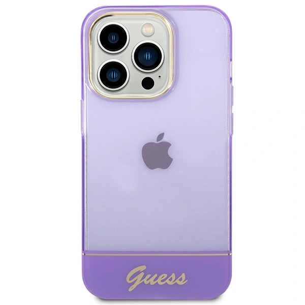 Etui Guess Translucent na iPhone 14 Pro Max - fioletowe