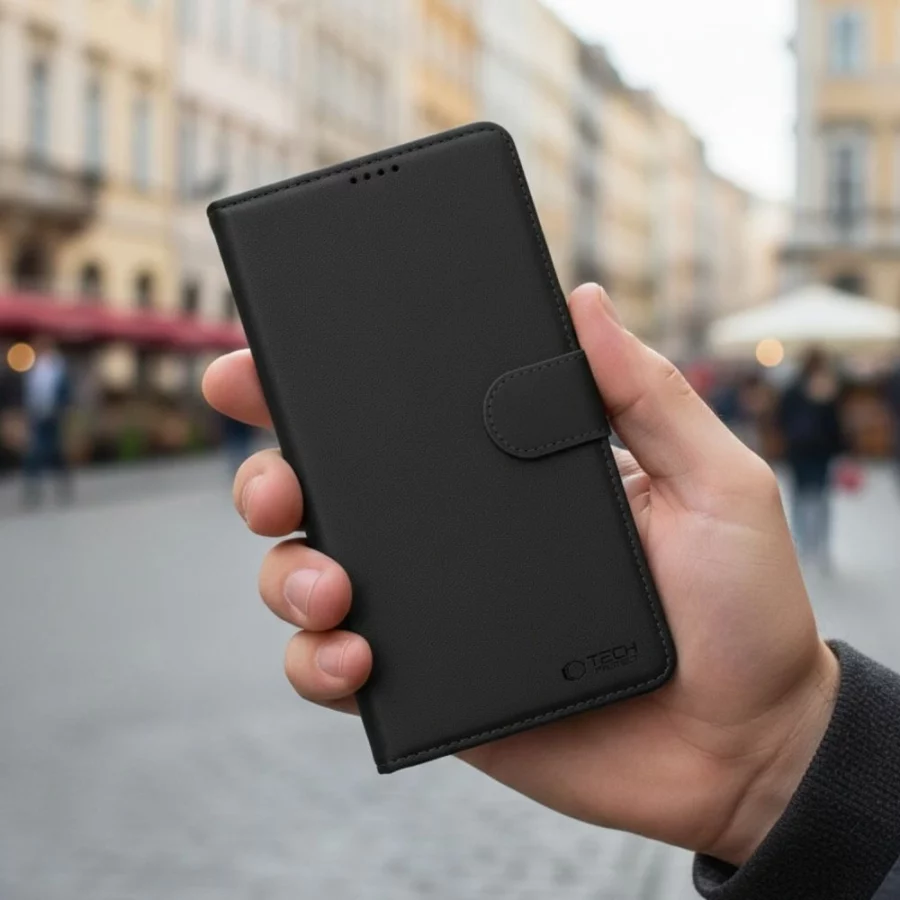 Etui Tech-Protect Wallet na Motorola Moto G67 / G77 - czarne