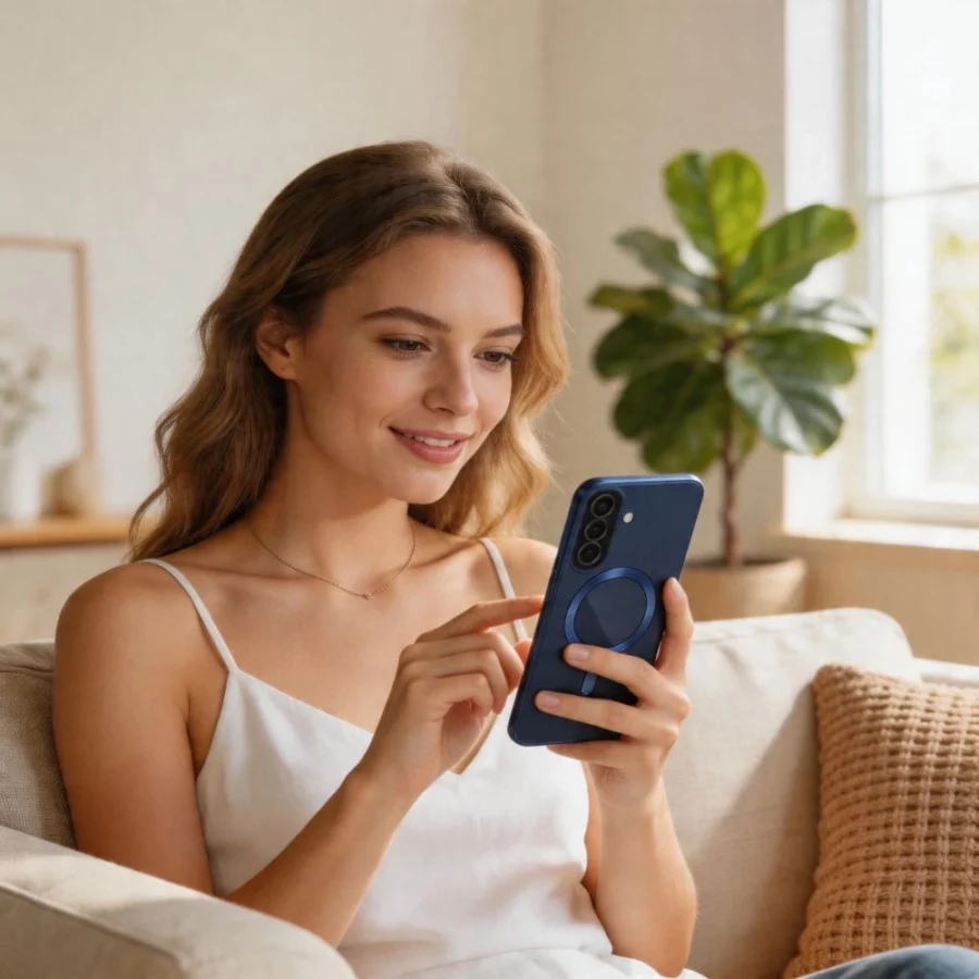 Etui Tech-Protect MagFlex MagSafe na Samsung Galaxy A57 5G - przezroczysto-niebieskie