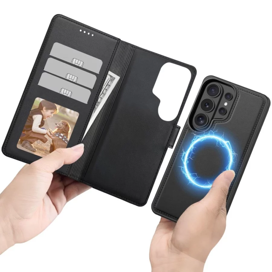 Etui Tech-Protect Wallet MagSafe na Samsung Galaxy S26 Ultra - czarne matowe