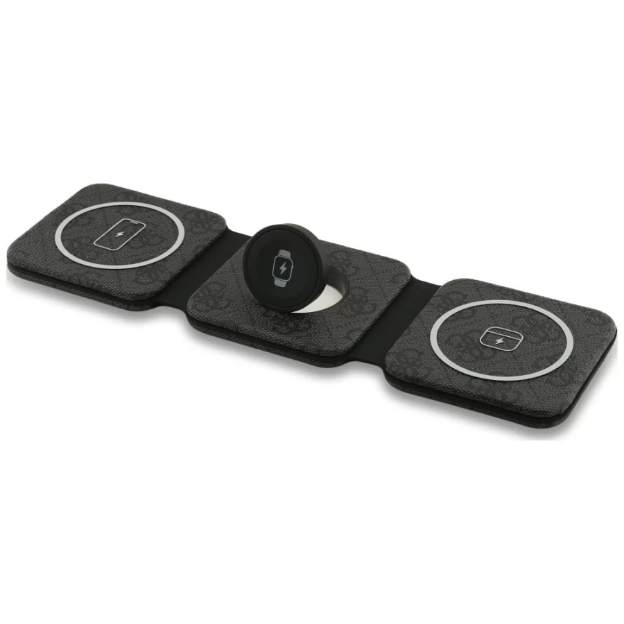 Ładowarka indukcyjna Guess 4G 3w1 15W MagSafe - czarna