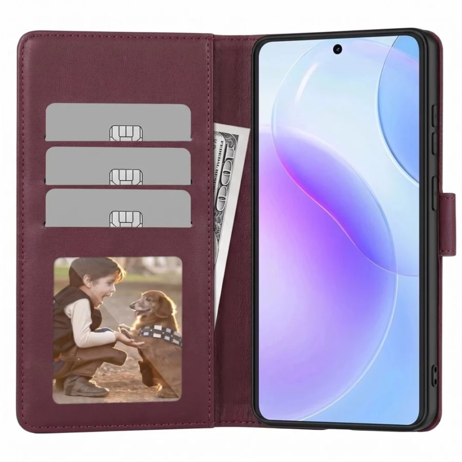Etui Tech-Protect Wallet na Samsung Galaxy A27 5G - bordowe
