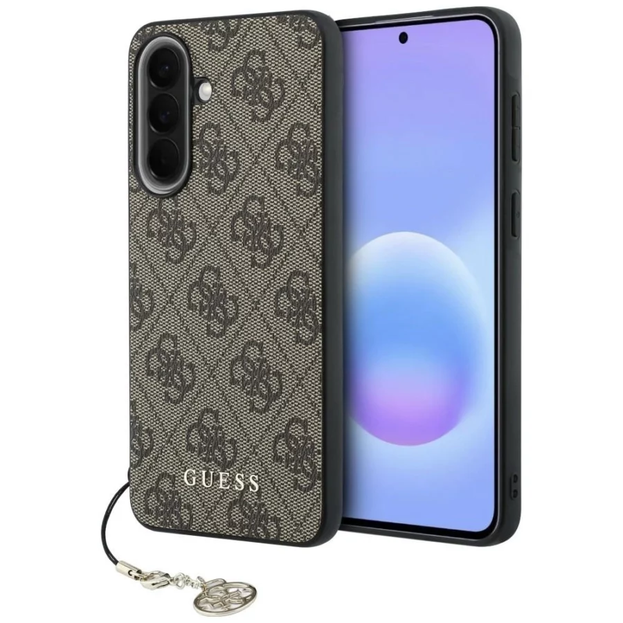 Etui Guess 4G Charm na Samsung Galaxy A57 5G - brązowe