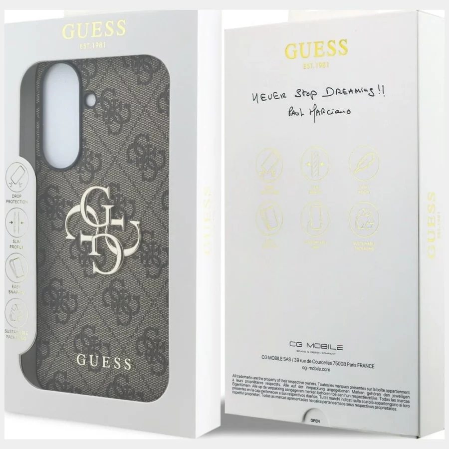 Etui Guess Leather 4G Metal Logo na Samsung Galaxy A37 5G - brązowe