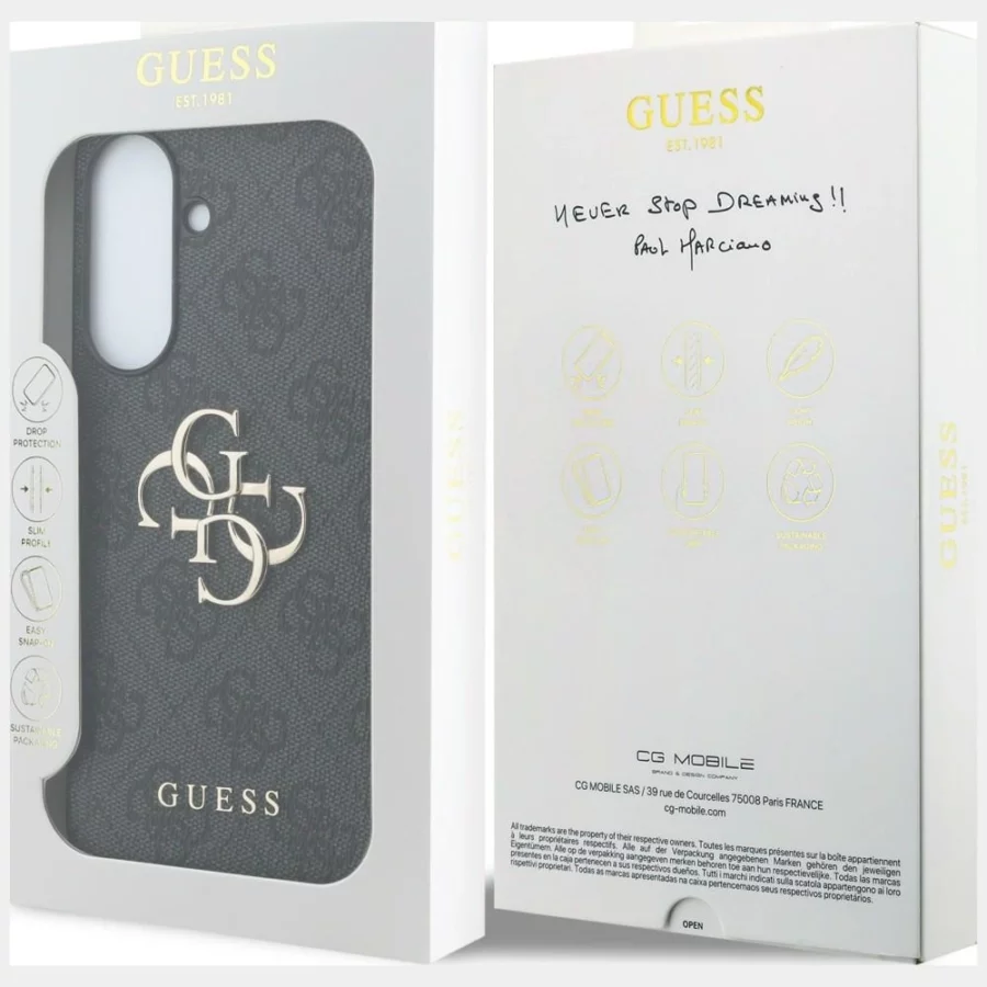 Etui Guess Leather 4G Metal Logo na Samsung Galaxy A37 5G - czarne