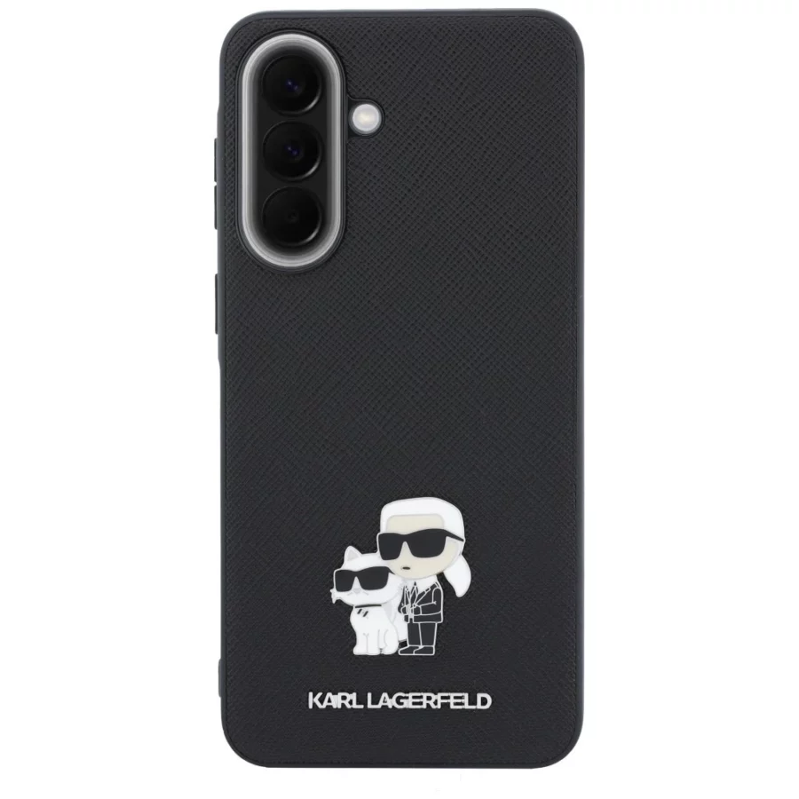 Etui Karl Lagerfeld Saffiano w/ K&C Metal Logo na Samsung Galaxy A57 5G - czarne