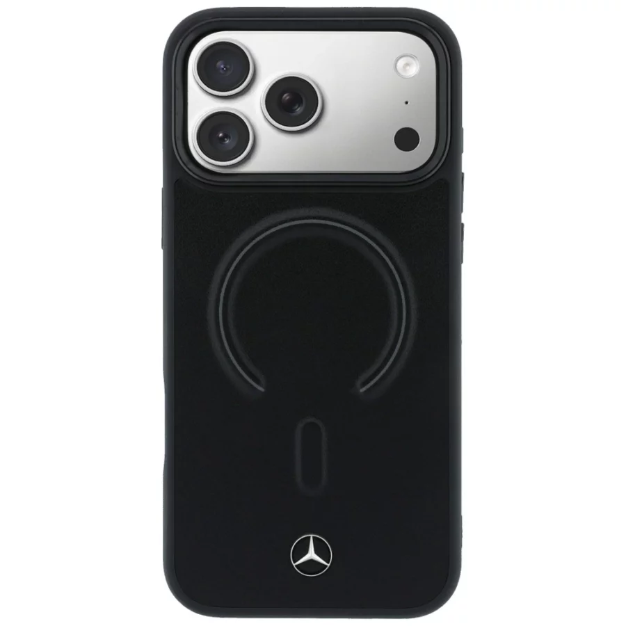 Etui Mercedes Leather 3D MagSafe na iPhone 17 Pro - czarne