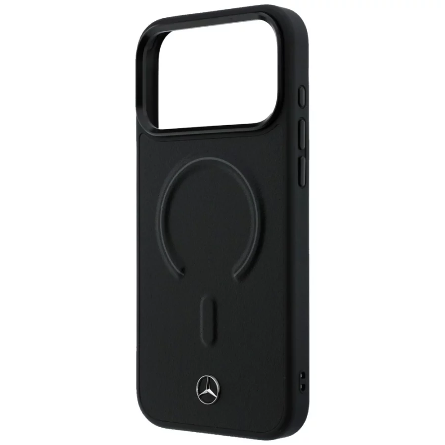 Etui Mercedes Leather 3D MagSafe na iPhone 17 Pro - czarne