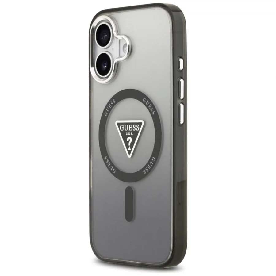 Etui Guess IML Gradient Triangle Logo MagSafe na iPhone 17 - czarne