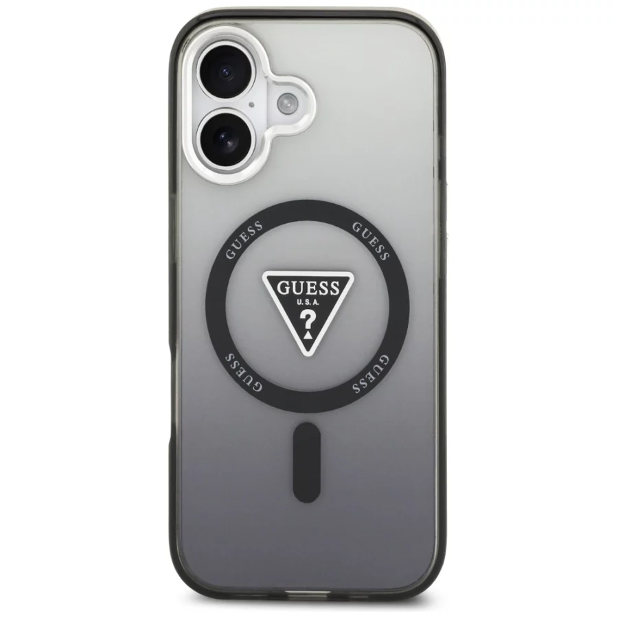 Etui Guess IML Gradient Triangle Logo MagSafe na iPhone 17 - czarne