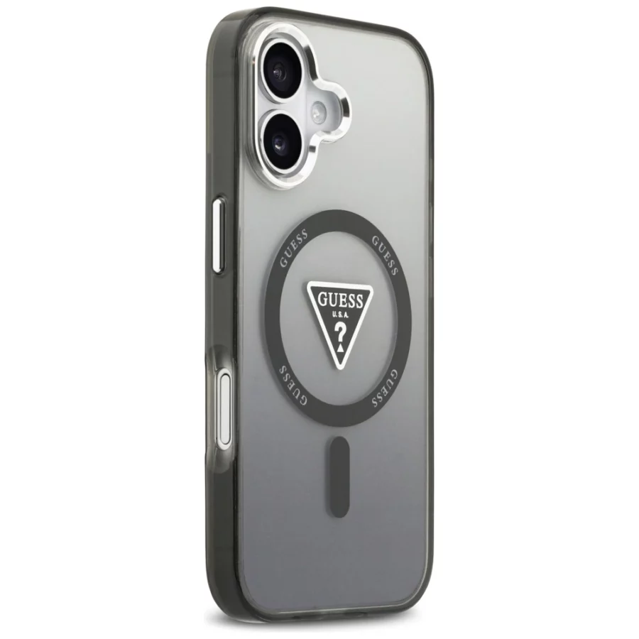 Etui Guess IML Gradient Triangle Logo MagSafe na iPhone 17 - czarne