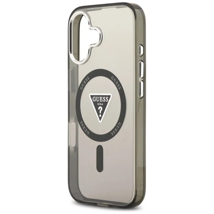 Etui Guess IML Gradient Triangle Logo MagSafe na iPhone 17 - czarne
