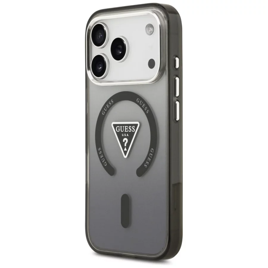 Etui Guess IML Gradient Triangle Logo MagSafe na iPhone 17 Pro - czarne