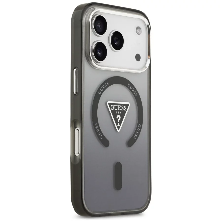 Etui Guess IML Gradient Triangle Logo MagSafe na iPhone 17 Pro - czarne
