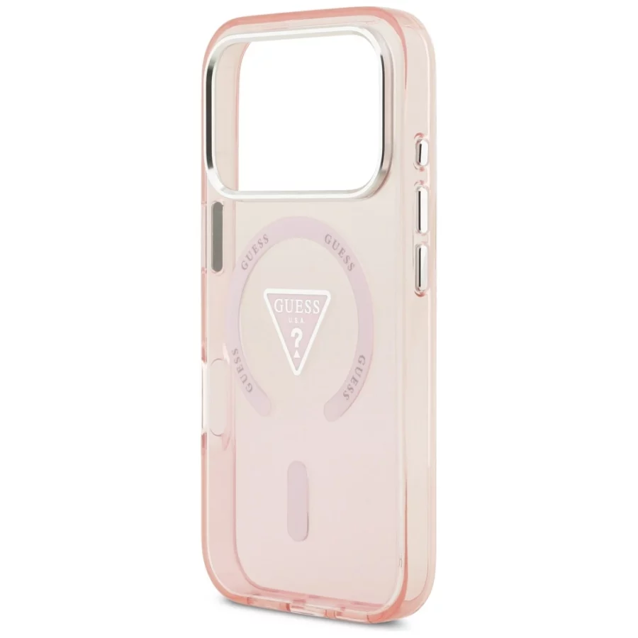 Etui Guess IML Gradient Triangle Logo MagSafe na iPhone 17 Pro - różowe