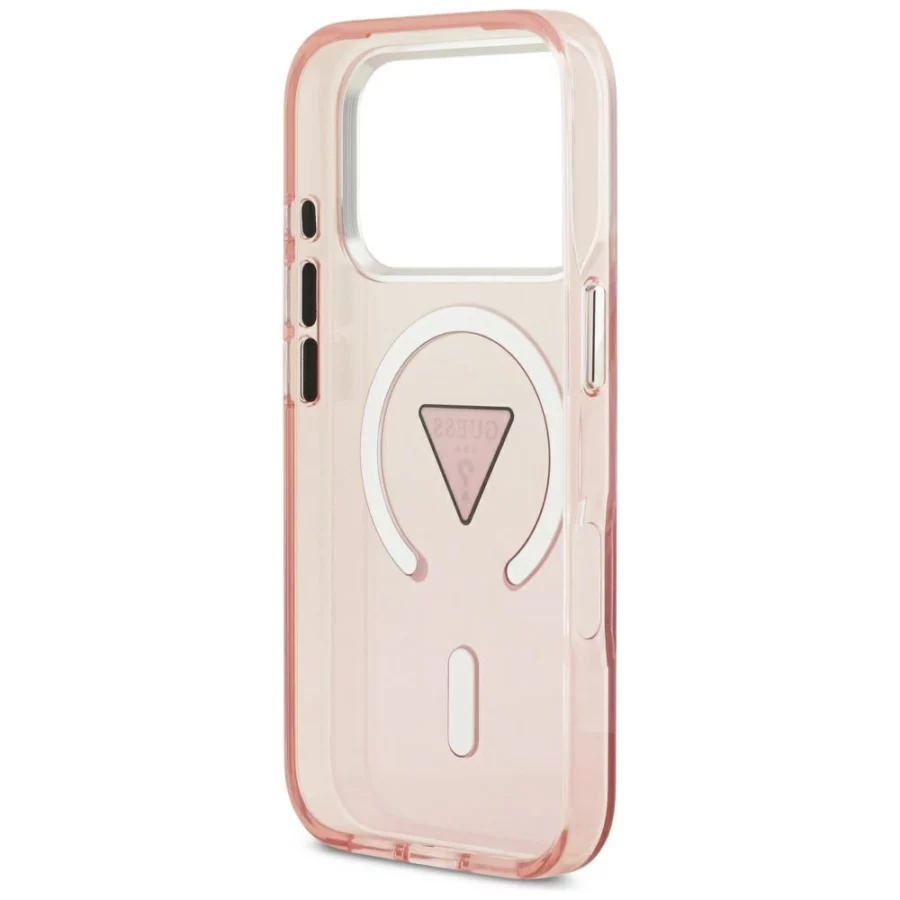 Etui Guess IML Gradient Triangle Logo MagSafe na iPhone 17 Pro - różowe