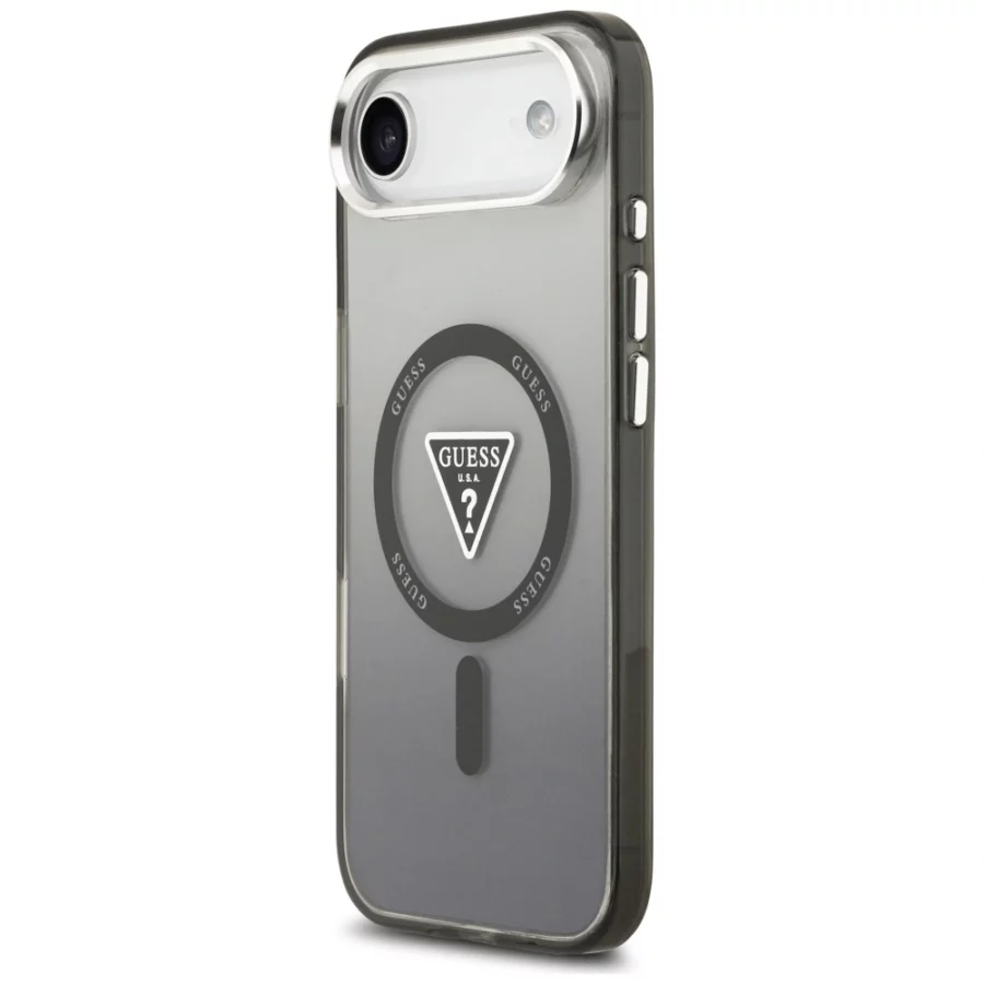 Etui Guess IML Gradient Triangle Logo MagSafe na iPhone Air - czarne