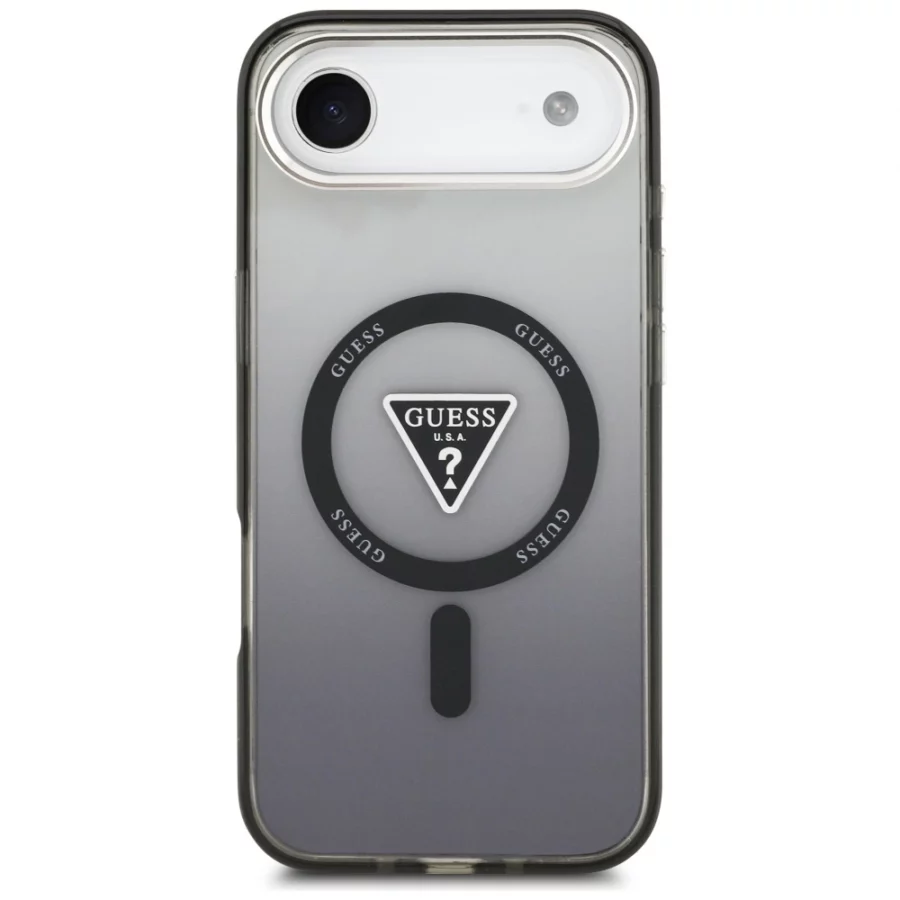 Etui Guess IML Gradient Triangle Logo MagSafe na iPhone Air - czarne