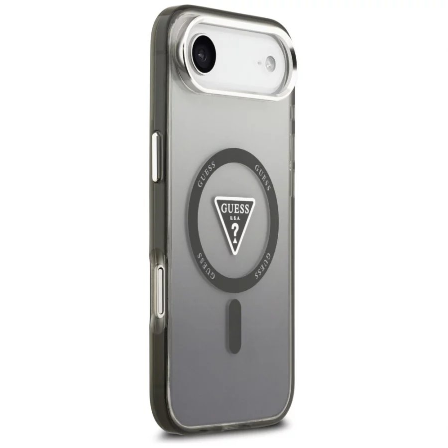Etui Guess IML Gradient Triangle Logo MagSafe na iPhone Air - czarne
