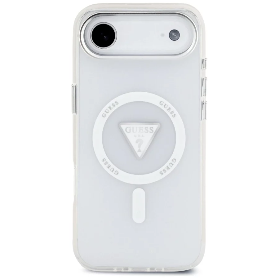Etui Guess IML Gradient Triangle Logo MagSafe na iPhone Air - przezroczyste