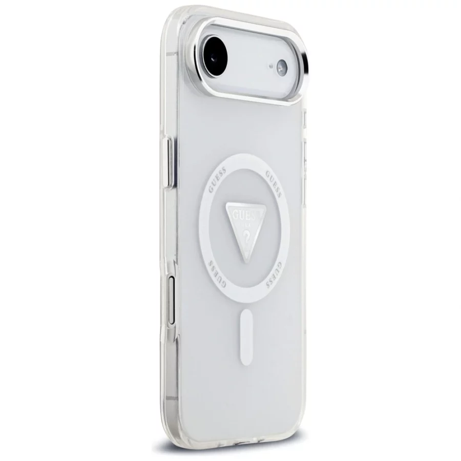 Etui Guess IML Gradient Triangle Logo MagSafe na iPhone Air - przezroczyste