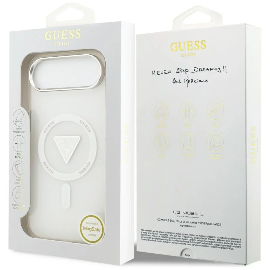Etui Guess IML Gradient Triangle Logo MagSafe na iPhone Air - przezroczyste