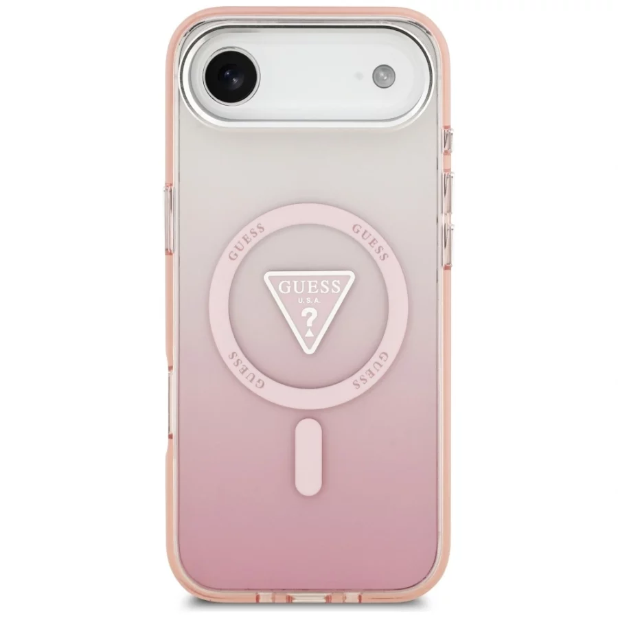 Etui Guess IML Gradient Triangle Logo MagSafe na iPhone Air - różowe