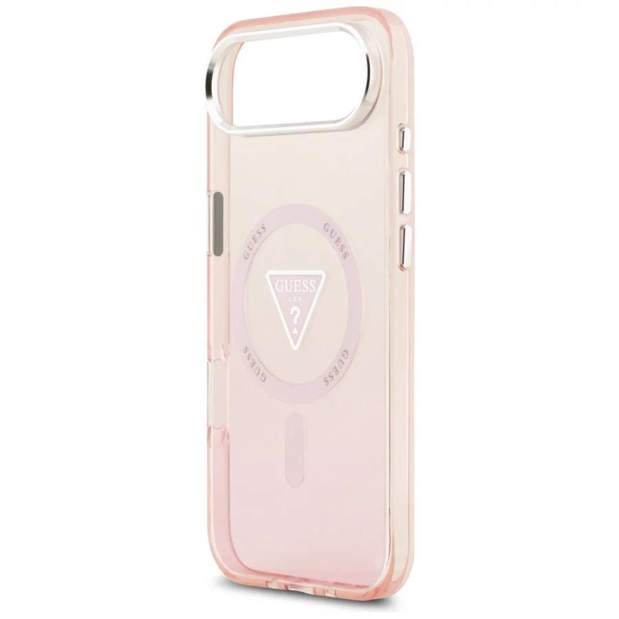 Etui Guess IML Gradient Triangle Logo MagSafe na iPhone Air - różowe