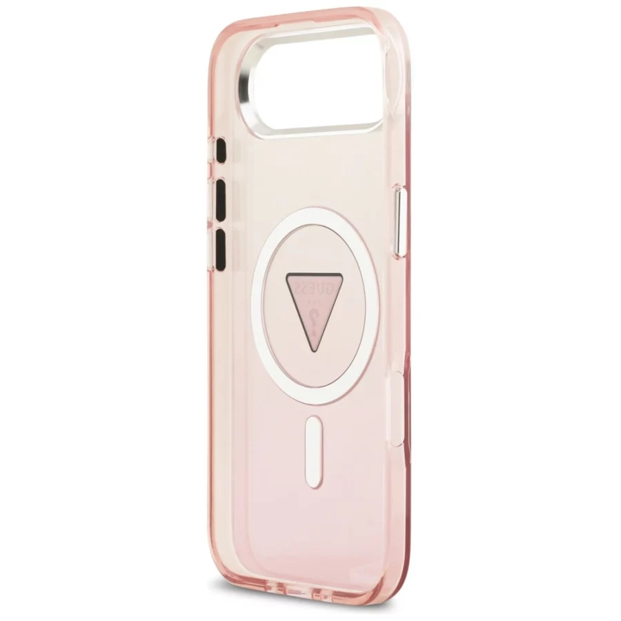Etui Guess IML Gradient Triangle Logo MagSafe na iPhone Air - różowe