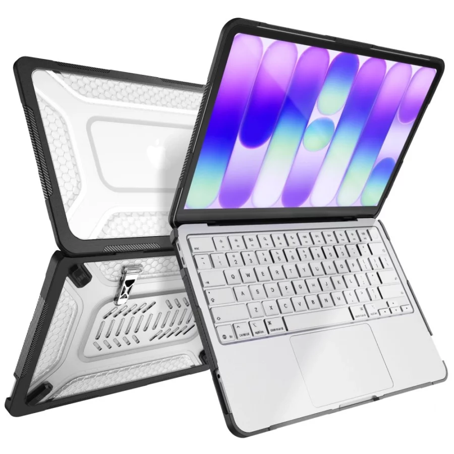 Etui Tech-Protect Kevlar Pro na MacBook Neo 13" 2026 - czarno-przezroczyste