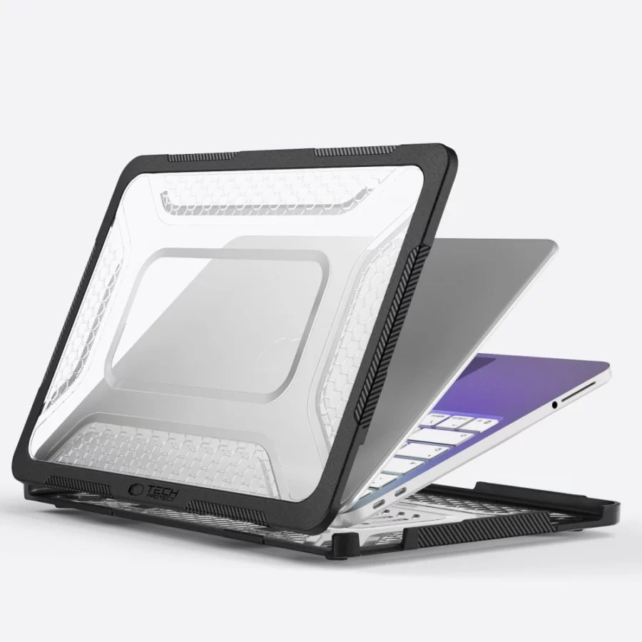 Etui Tech-Protect Kevlar Pro na MacBook Neo 13" 2026 - czarno-przezroczyste