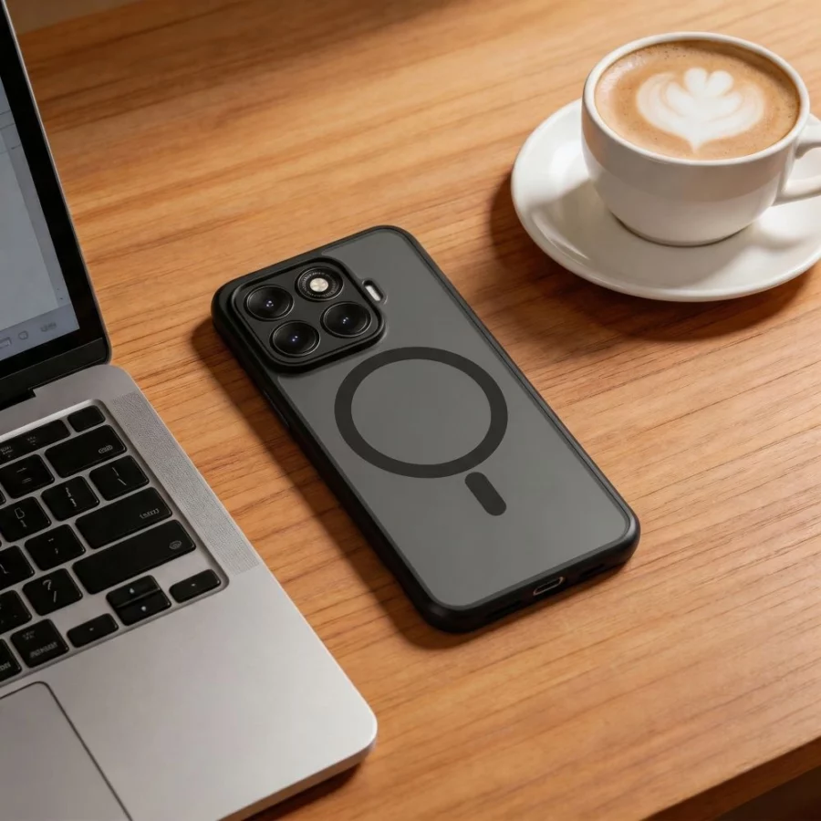 Etui Tech-Protect Magmat MagSafe na Xiaomi 17T - czarne matowe