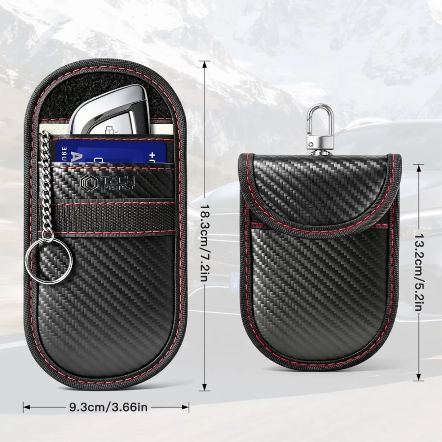 Etui antykradzieżowe Tech-Protect KLR100 RFID - czarno-czerwone