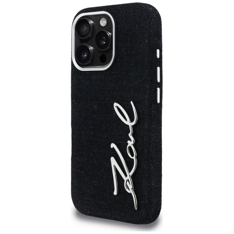 Etui Karl Lagerfeld FW Jeans Signature Logo na iPhone 16 Pro - czarne
