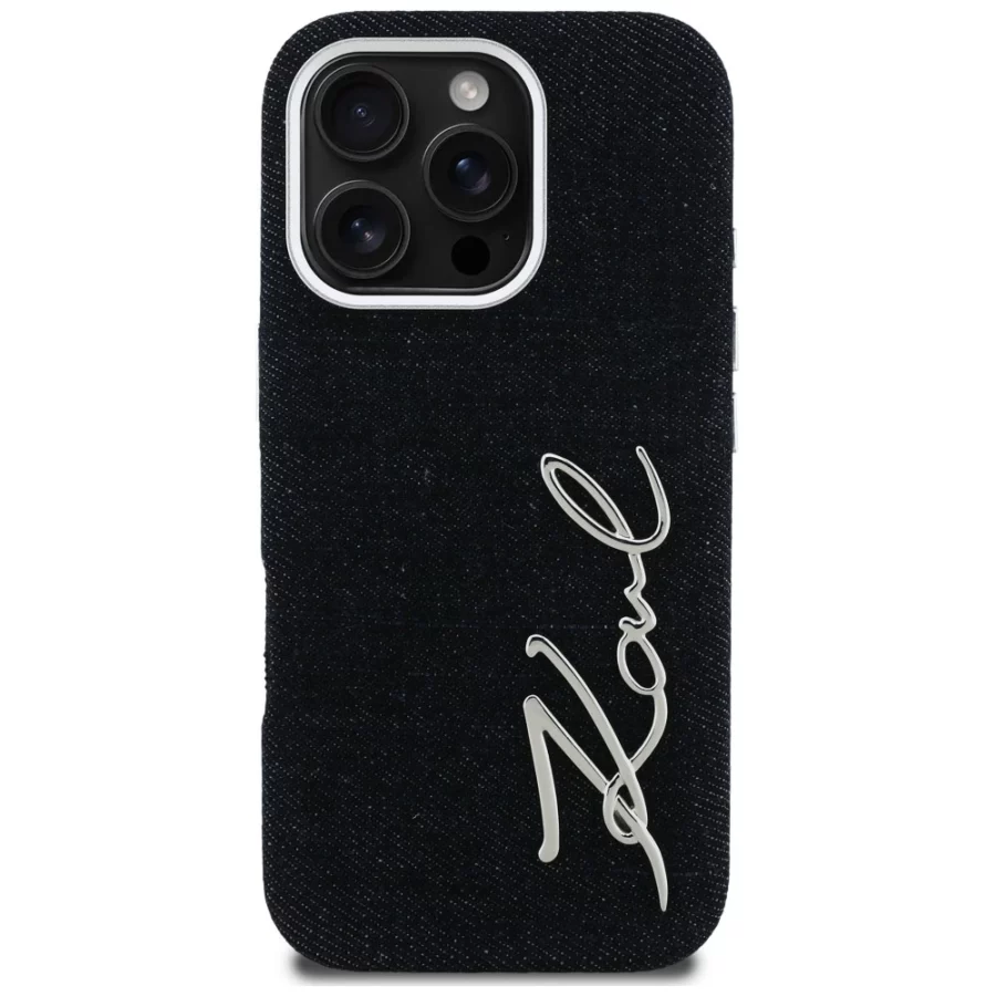 Etui Karl Lagerfeld FW Jeans Signature Logo na iPhone 16 Pro - czarne