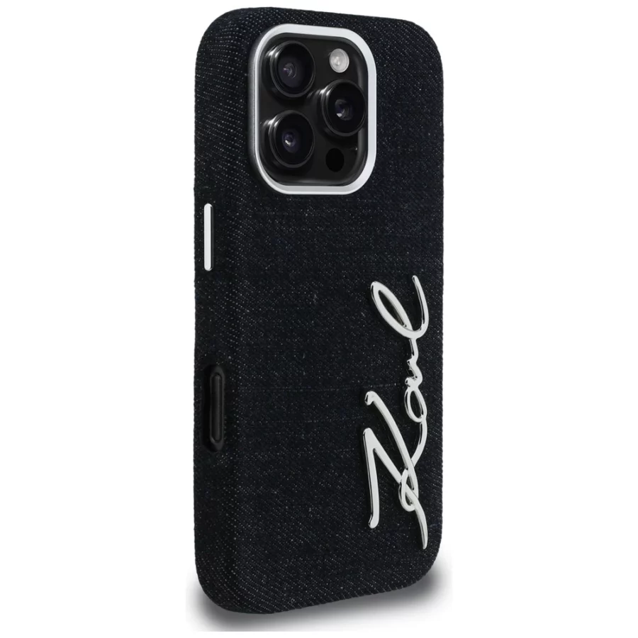 Etui Karl Lagerfeld FW Jeans Signature Logo na iPhone 16 Pro Max - czarne