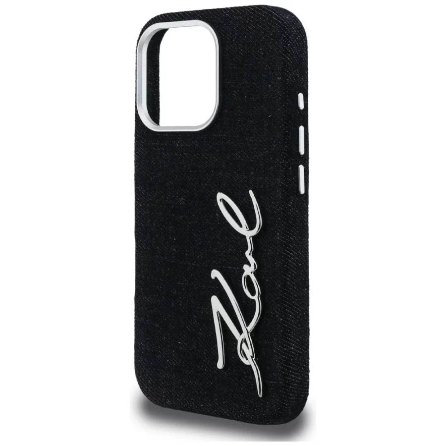 Etui Karl Lagerfeld FW Jeans Signature Logo na iPhone 16 Pro Max - czarne