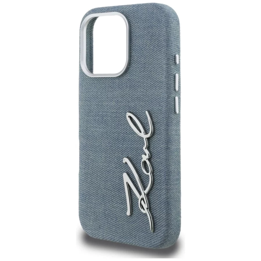 Etui Karl Lagerfeld FW Jeans Signature Logo na iPhone 16 Pro Max - niebieskie