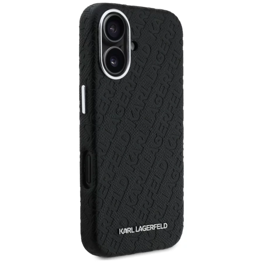 Etui Karl Lagerfeld FW Stamped Karl MagSafe na iPhone 16 - czarne