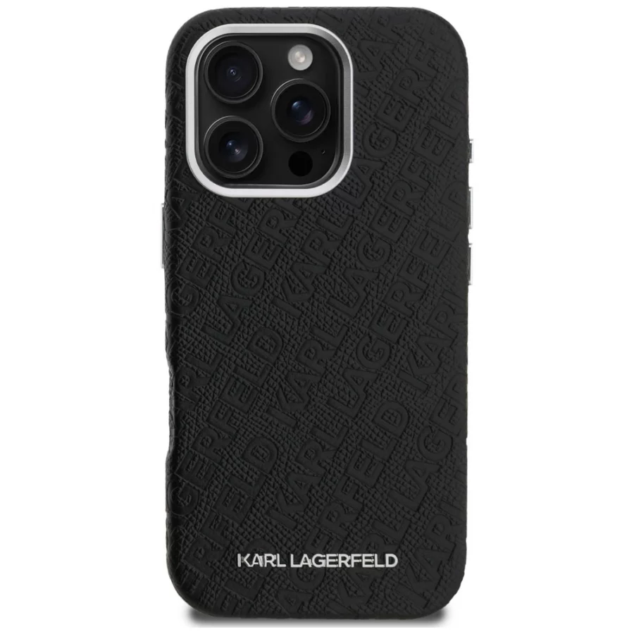 Etui Karl Lagerfeld FW Stamped Karl MagSafe na iPhone 16 Pro - czarne