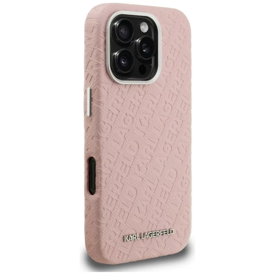Etui Karl Lagerfeld FW Stamped Karl MagSafe na iPhone 16 Pro Max - różowe